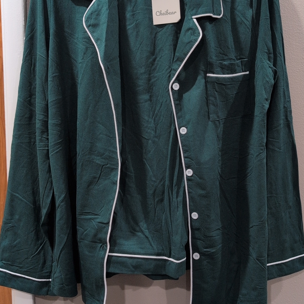 Cheibear Women's Green Pajama Set